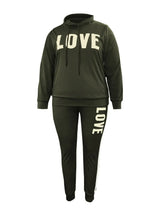 Women Plus Size Striped Sweatsuit