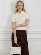 Women's Ribbed Short Sleeve Pullover