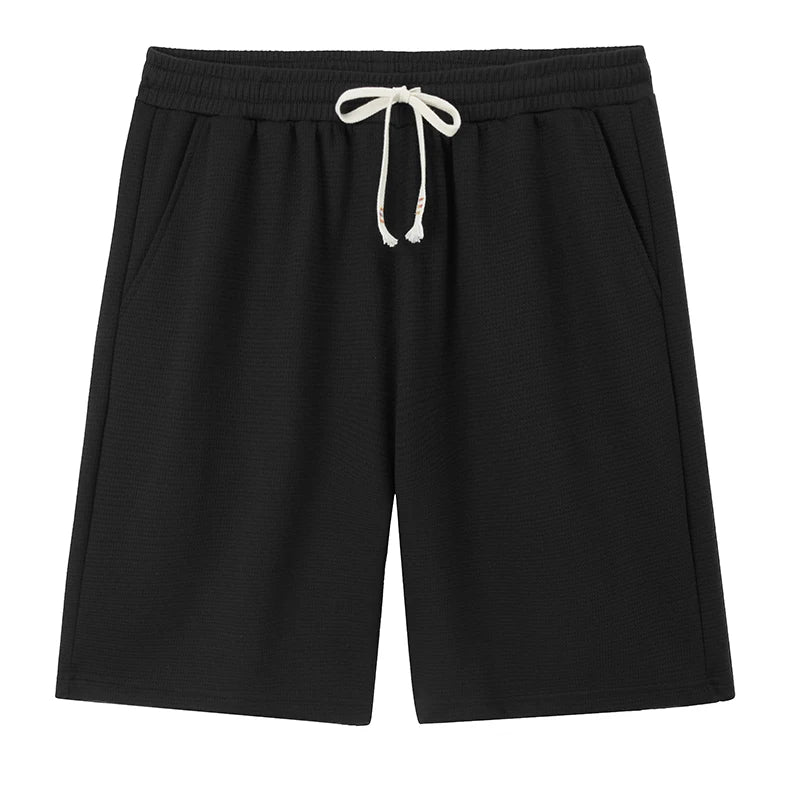 Plus Size Men's Graphic Gym Shorts – Casual Stretch