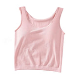 KnitMuse™ Soft Pink Knitted Camisole, perfect for summer layering and casual wear.