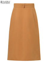 Women Buttoned Cargo Skirt