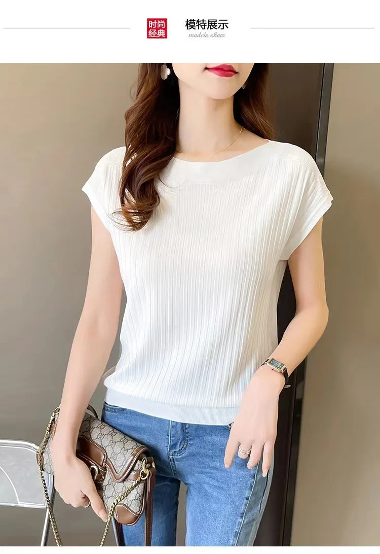 Women Summer Knit Blouse 2025