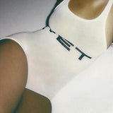 SportMuse™ – Letter Print Slim Sport Romper (Dynamic, Casual & Stretchy)