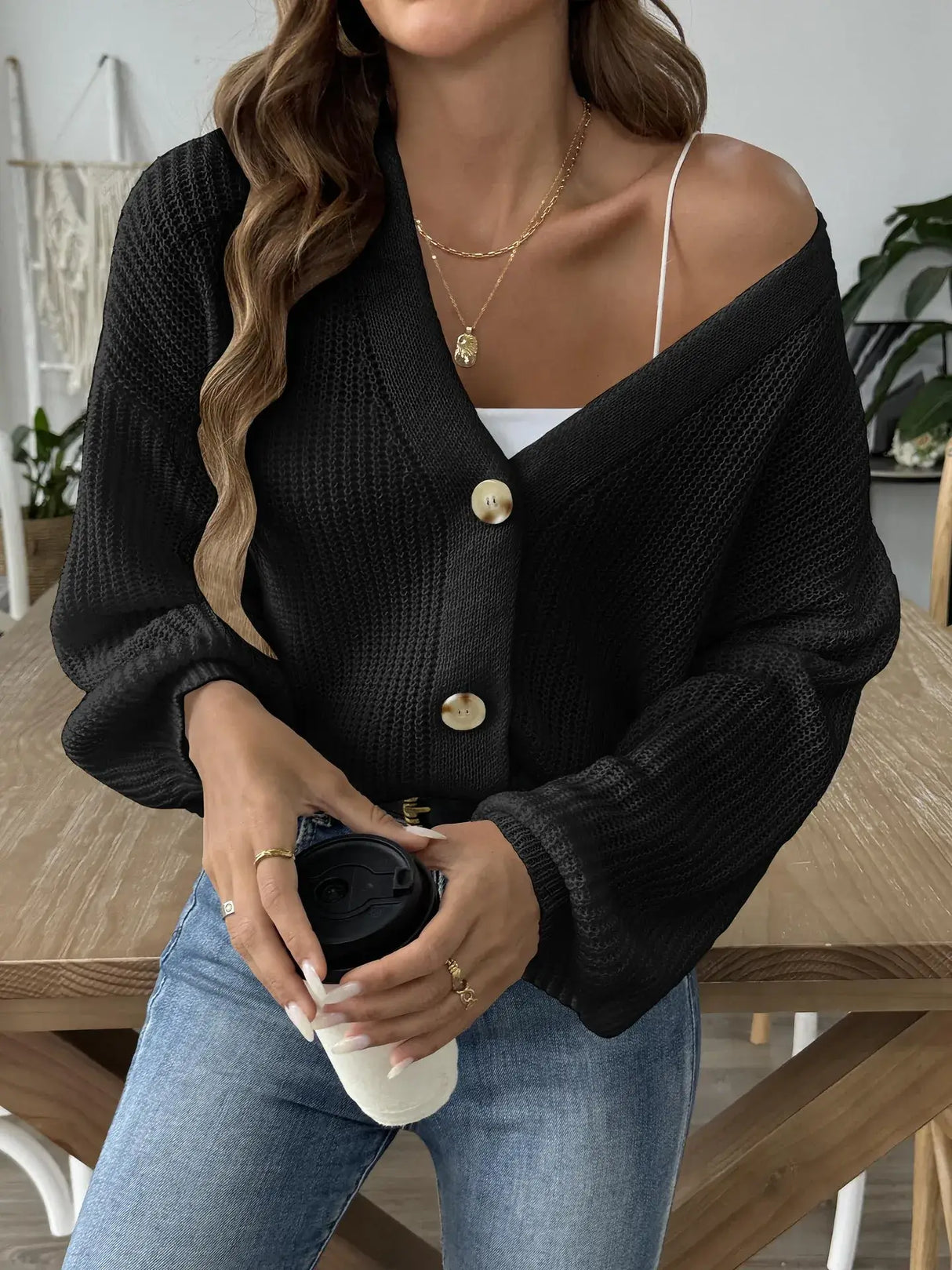 Women Short Knit Casual Cardigan