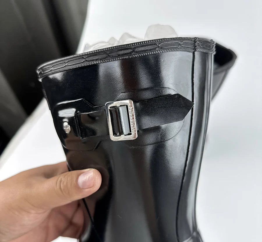 Women Mid Calf Boots Embroidered Leather