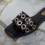Women’s Fashion Slippers Summer Flat Square Sandals