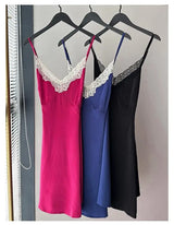 Women Plus Size Lace Splicing Nightdress Loose Pajama