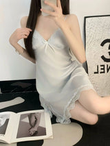 Women Satin Robe Nighty Set