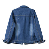 Women's Single Breasted Denim Lapel Jacket