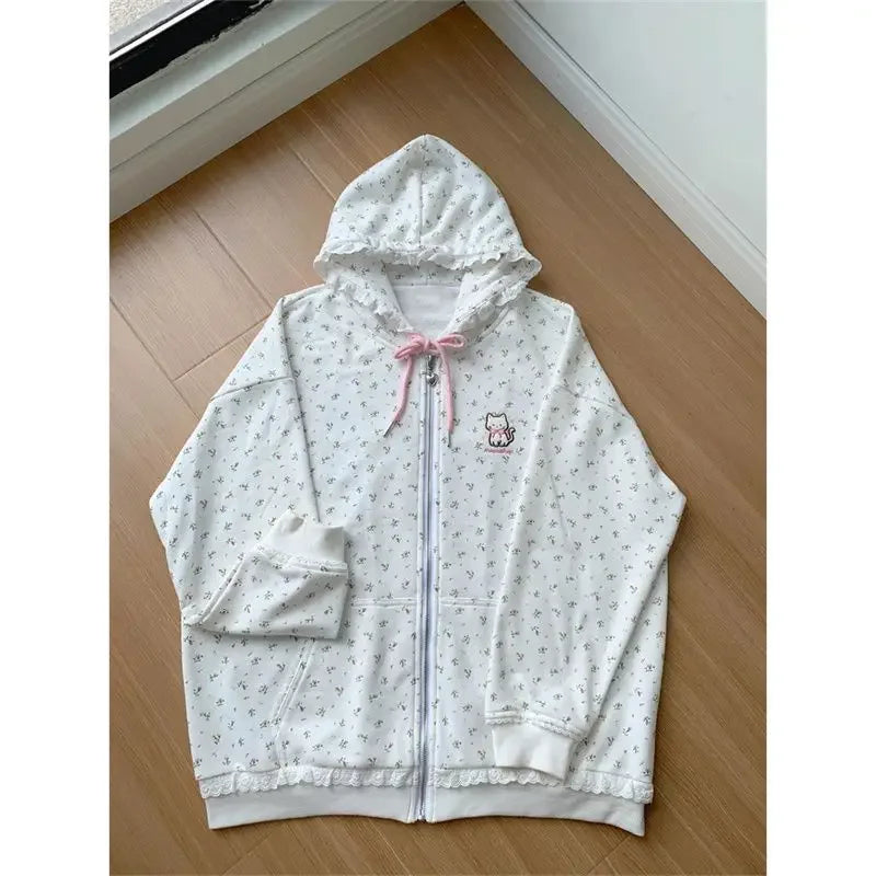 Harajuku Lace Cat Hoodie