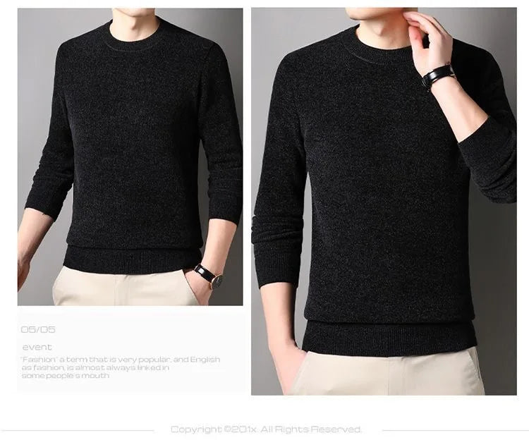 Men's Mink Cashmere O-Neck Sweater
