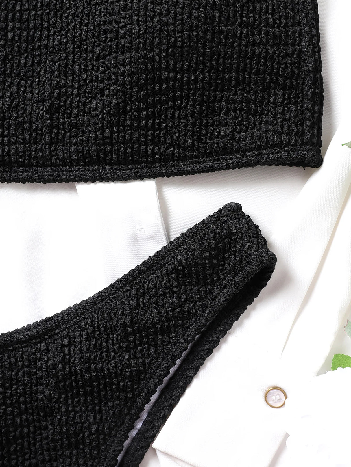 Textured High Cut Bikini