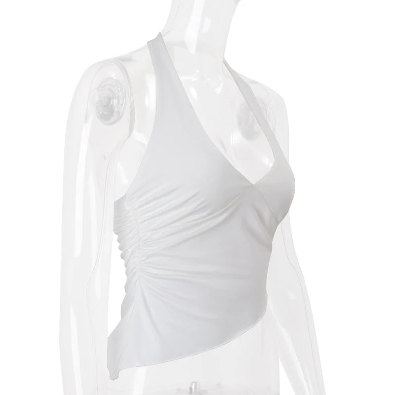 Irregular Backless Halter Camisole Top