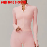 Women's Zip Long Sleeve Yoga Jacket – Slim Fit Gym Training Top