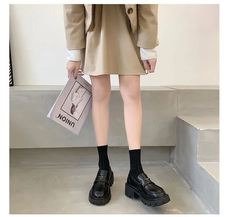 Women’s Office Black Loafers Low Heel Shoes