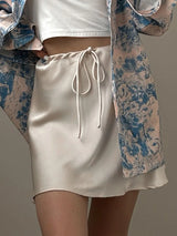 Women Satin Silk Mini Skirt