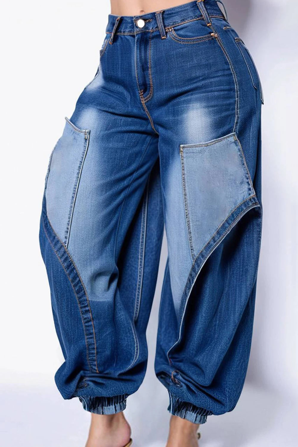 Women Plus Size Jogging Denim Jeans