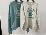 Women Letter Print Sweatshirt Vintage O-Neck Pullover