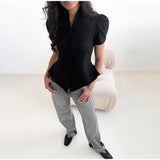 Elegant Women's Slim Waist Blazer Coat