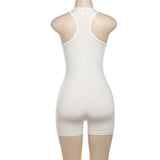 SportMuse™ – Letter Print Slim Sport Romper (Dynamic, Casual & Stretchy)