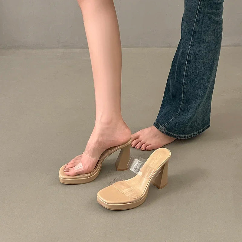 Clear Open Toe Platform Mules – Summer 2025