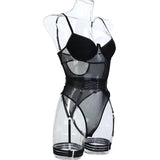 Women Mesh Splicing Suspender Jumpsuit