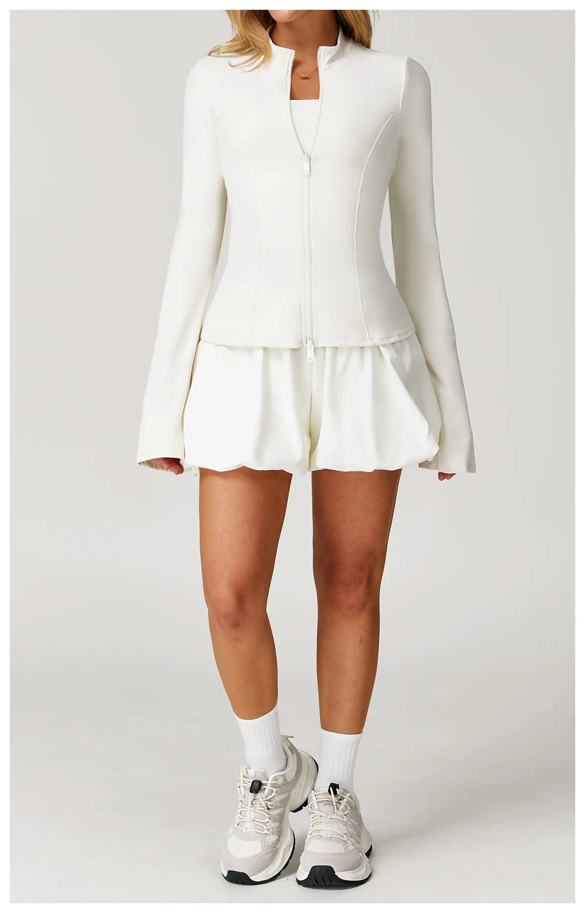 Women's Standing Collar Long Sleeve Yoga Jacket – Summer Training Top