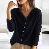 Women Elegant Button Knit Cardigan