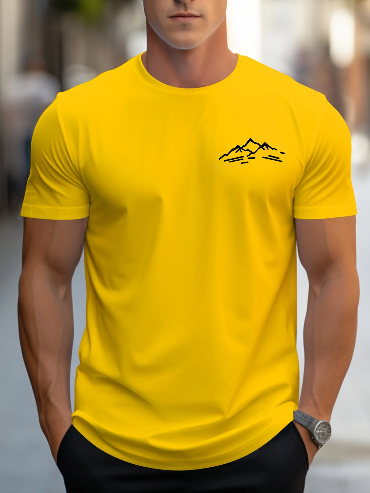 Men Mountain Print Tee