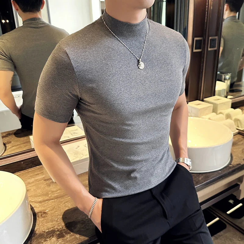 Men Korean Slim Fit Turtleneck Tee