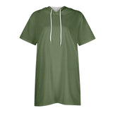 Women Oversized Short Sleeve Hoodie