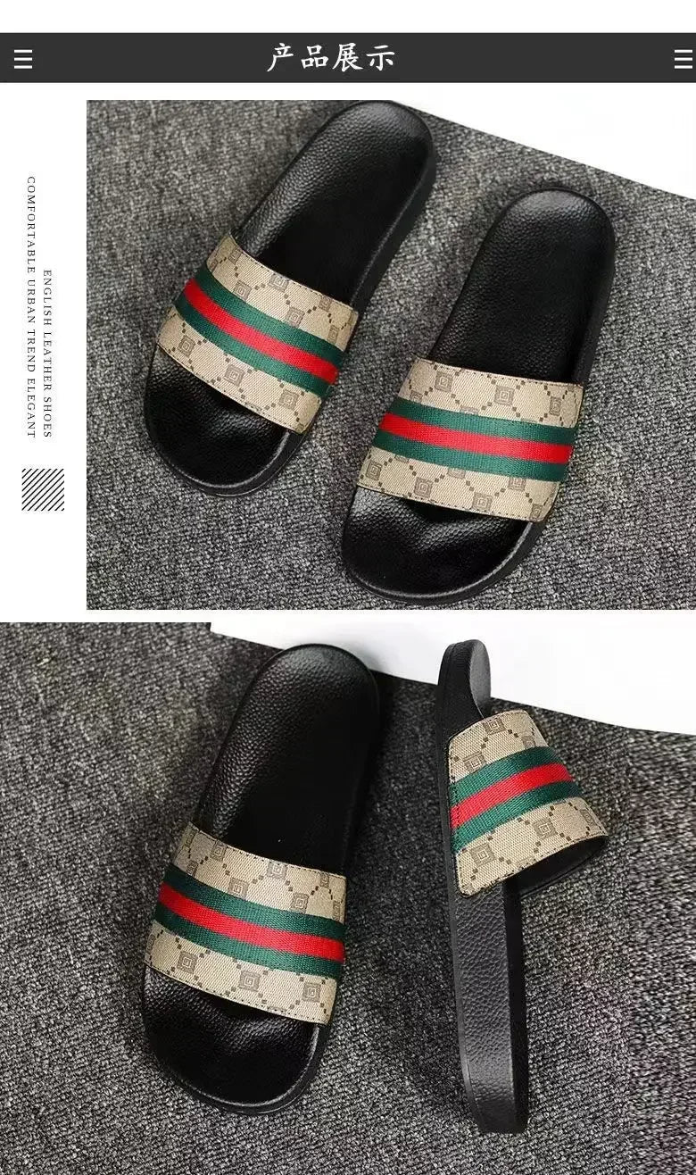 Men Designer Snake Print Slides