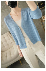 Women Knitted V-Neck Sun Protection Cardigan