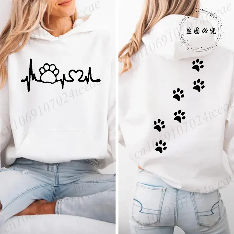 Cat Heart Graphic Hoodie