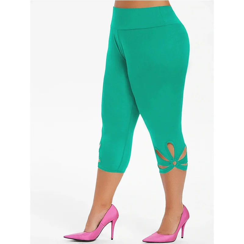 Women Plus Size Seamless Capri Leggings