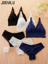 Women Contrast Lace Bra Set