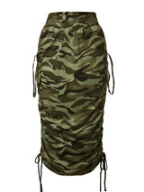 Women Drawstring Bodycon Skirt