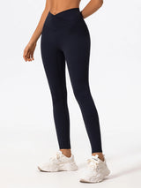 Hearuisavy Cross Waist Push-Up Yoga Leggings – High Waist Gym Pants