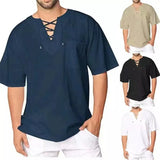Men’s Plus Size V-Neck Linen Top