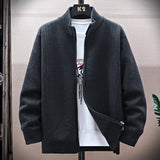 Men Fleece Knit Cardigan Jacket