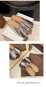 Women Mules Closed Toe Flat Slides