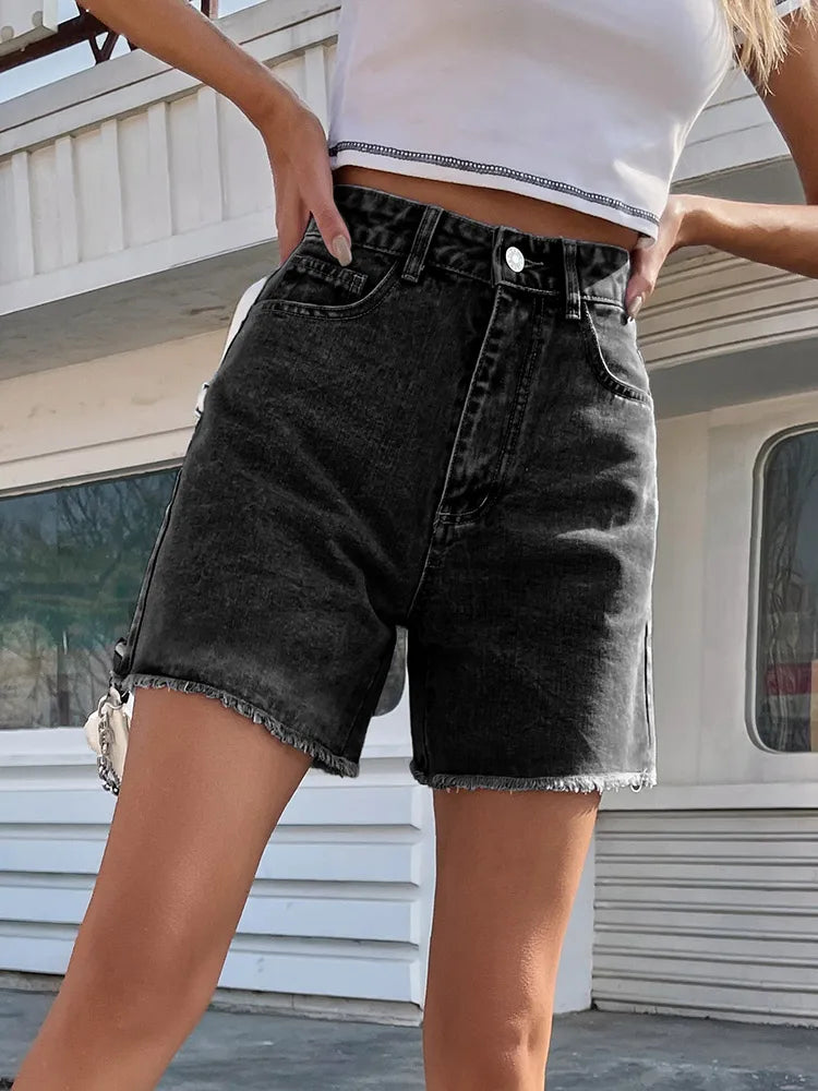 Women's Blue Casual Denim Shorts