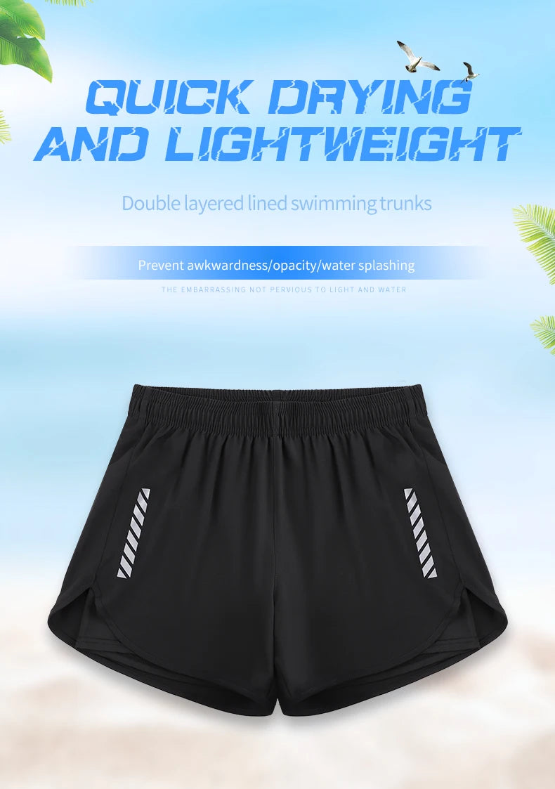 Men Loose Fit Swim Trunks