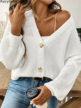 Women Short Knit Casual Cardigan
