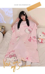 Women Cartoon Print Long Nightgown