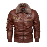 Men's Plus Size PU Motorcycle Suit – Fleece Jacket