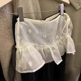 Women Y2K Lace Wrap Layered Skirt