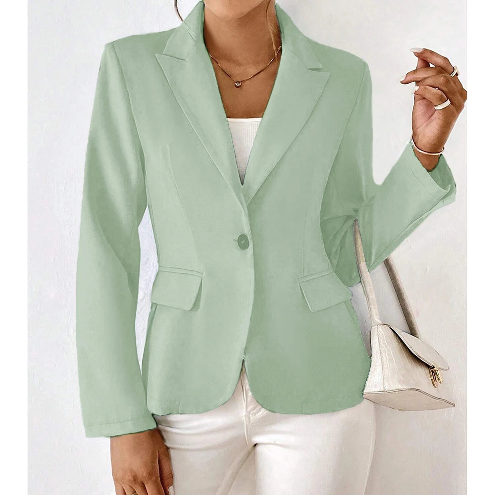 MuseTrim™ – Sleek Business Lapel Blazer (Minimalist Single-Button, Modern Fit)