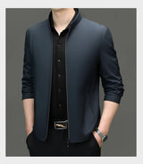 Men Stand Collar Zipper Jacket