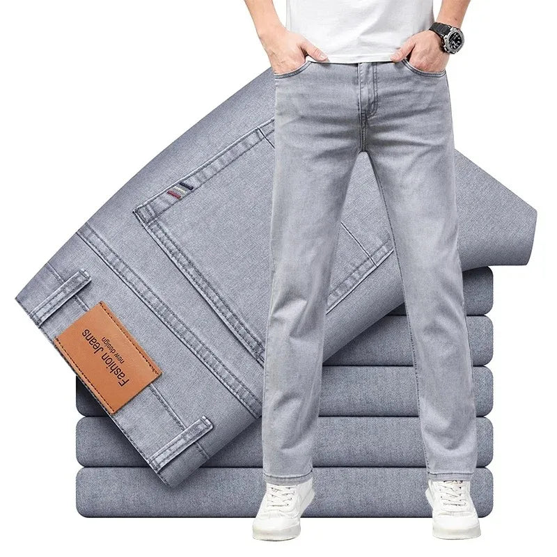 Men Grey Stretch Jeans
